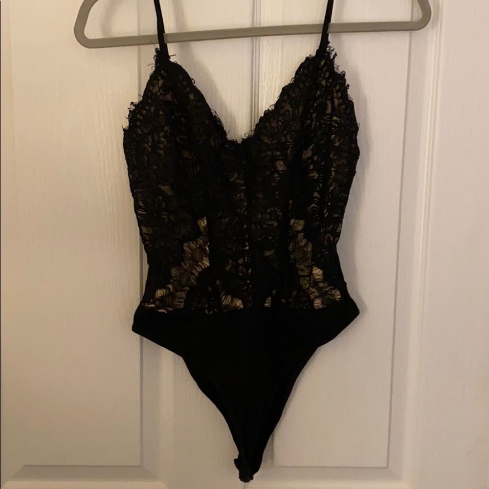 Lace black body suit